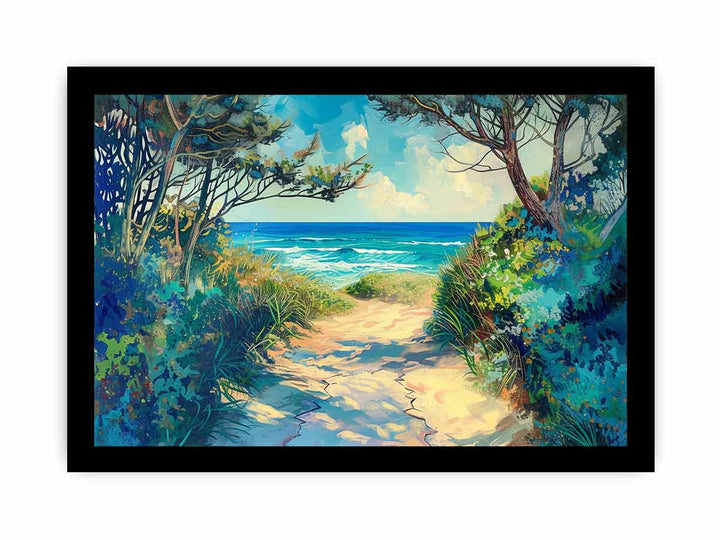 Beach Path  Art framed Print