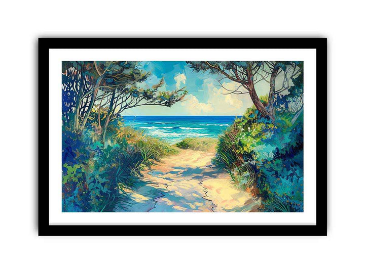 Beach Path  Art framed Print