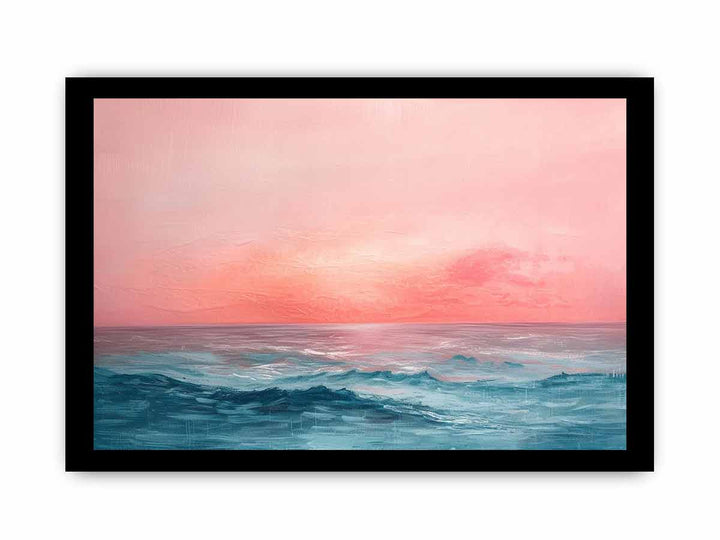 Pink Sunrise Sea- Art framed Print