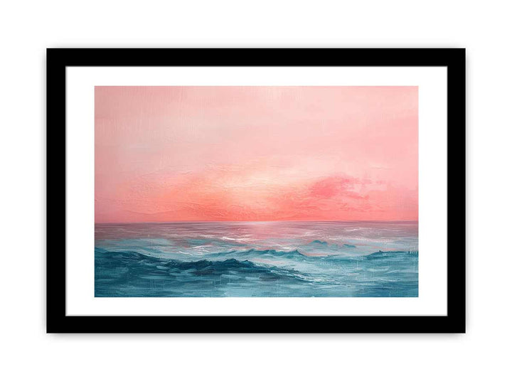 Pink Sunrise Sea- Art framed Print