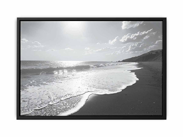 Black and white  Beach Art canvas Print