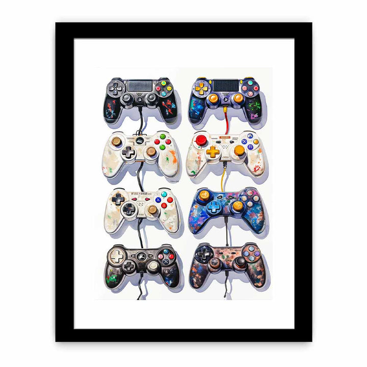 Video Game Controller Evolution Print framed Print