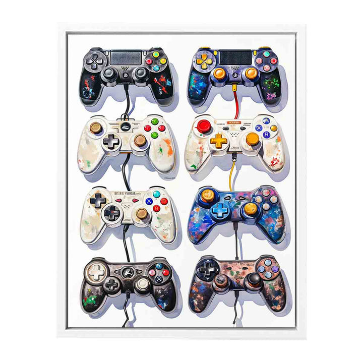 Video Game Controller Evolution Print Painting