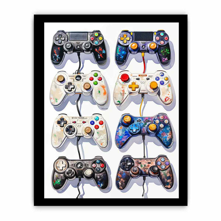 Video Game Controller Evolution Print framed Print
