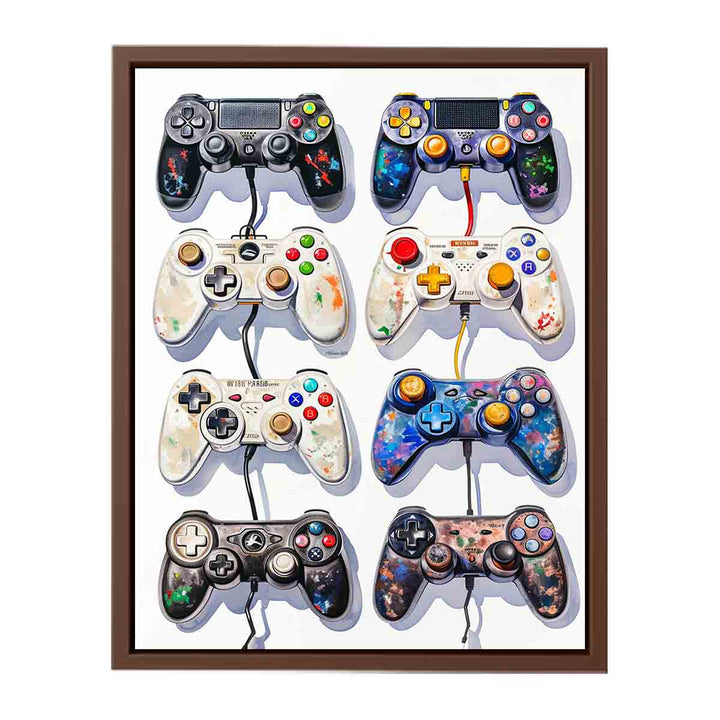 Video Game Controller Evolution Print Painting