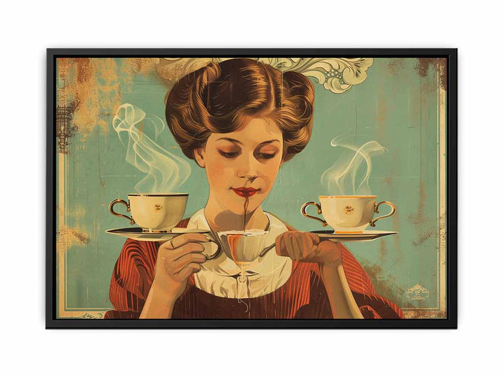 vintage coffee Art 3  canvas Print
