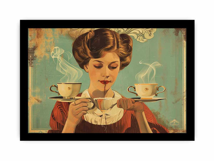 vintage coffee Art 3 framed Print