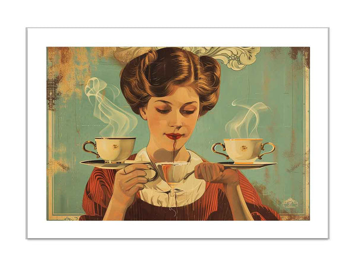 vintage coffee Art 3 framed Print