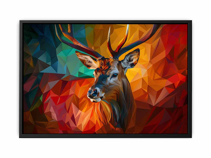 3D Abstract Stag canvas Print
