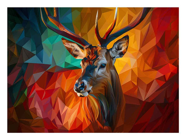 3D Abstract Stag Art Print