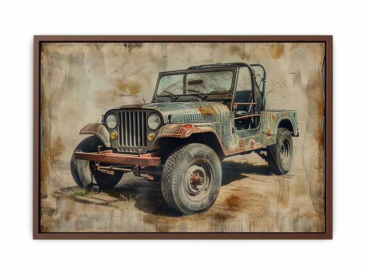 Vinatge Jeep Art Painting