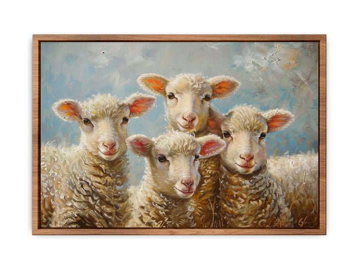 Baby Sheeps  Painting framed Print