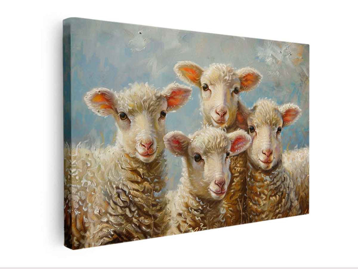 Baby Sheeps  Painting canvas Print
