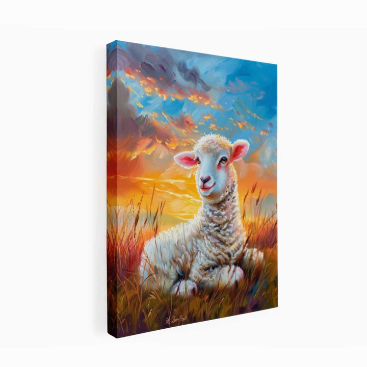 Baby Sheep Painting canvas Print