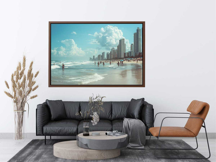 Beach City Painting canvas Print