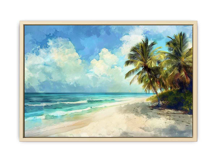 Beach Art  Painting framed Print