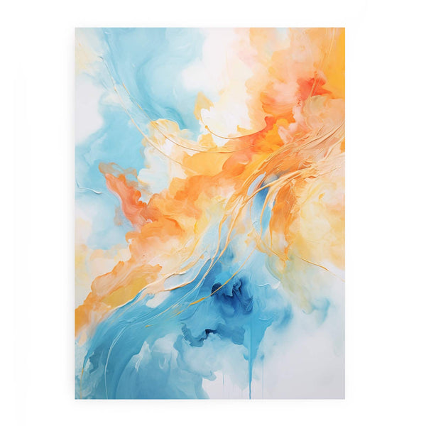Blue Orange Abstract Painting