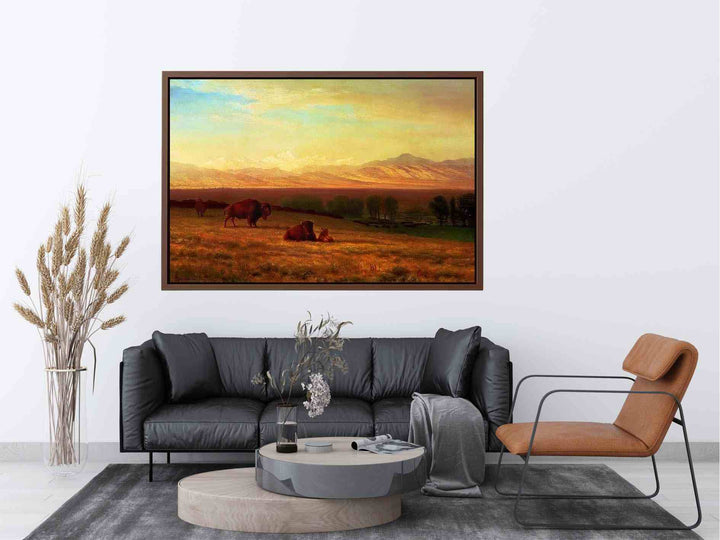 Buffalo on the Plains, c.1890 Painting