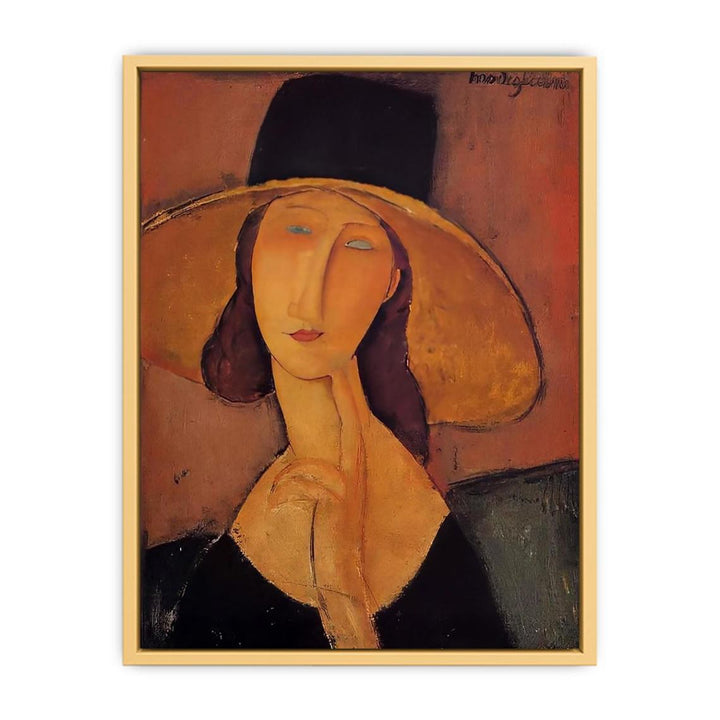 Jeanne Hebuterne in a Large Hat Streched canvas