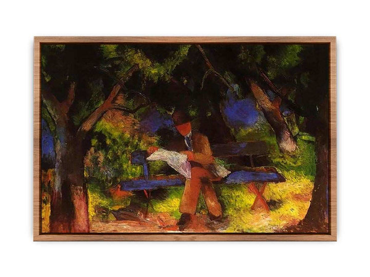 Reading man in park  by August Macke  Poster