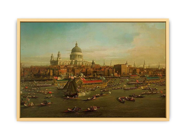 The River Thames with St. Paul's Cathedral on Lord Mayor's Day, detail of St. Paul's Cathedral, c.1747-48 Streched canvas