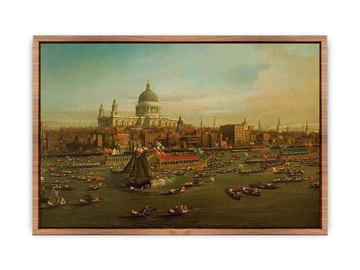 The River Thames with St. Paul's Cathedral on Lord Mayor's Day, detail of St. Paul's Cathedral, c.1747-48  Poster