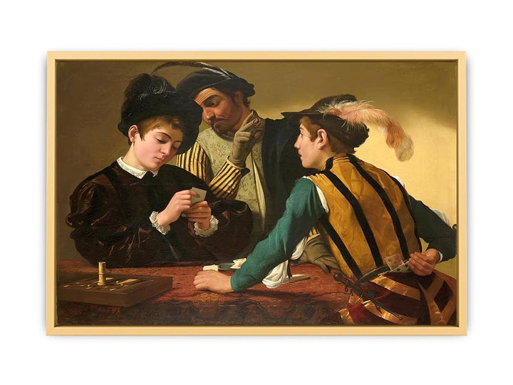 The Cardsharps by Caravaggio Streched canvas