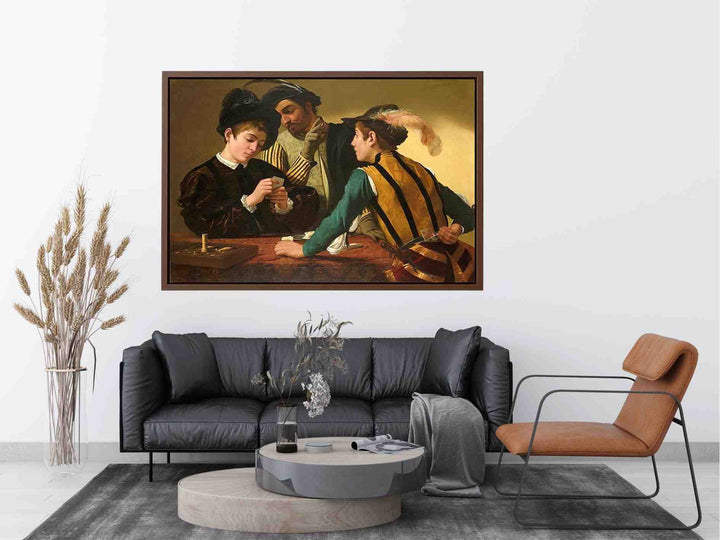 The Cardsharps by Caravaggio Painting