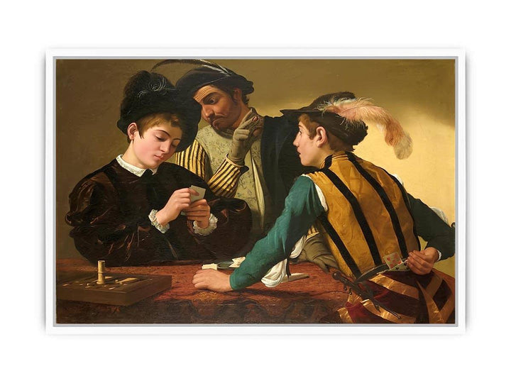 The Cardsharps by Caravaggio Framed Print