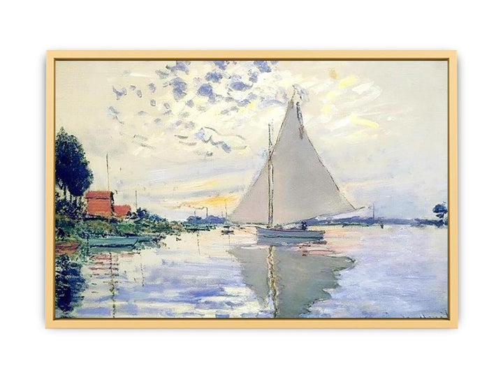 Sailboat At Le Petit Gennevilliers Streched canvas