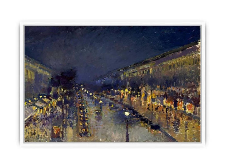 Boulevard Montmartre; Night Effect Framed Print