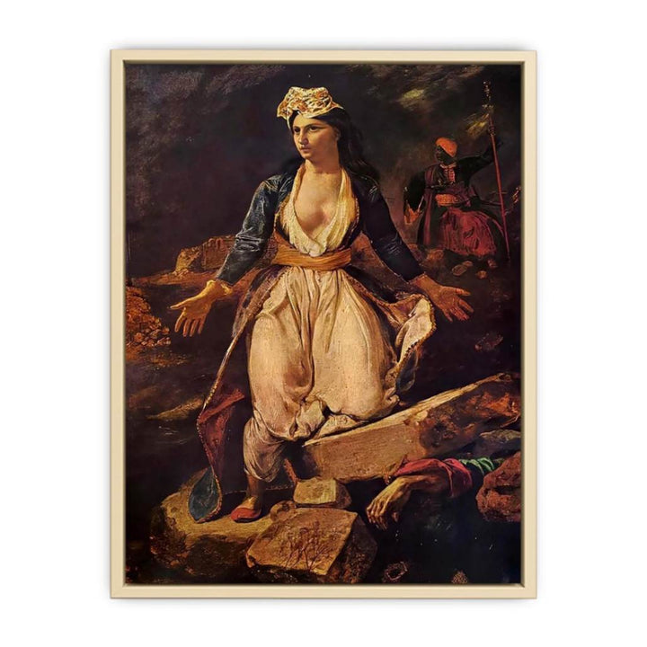 Greece on the Ruins of Missolonghi  Art Print