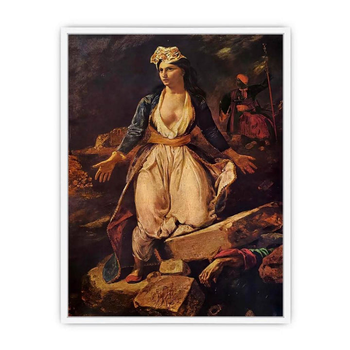 Greece on the Ruins of Missolonghi Framed Print
