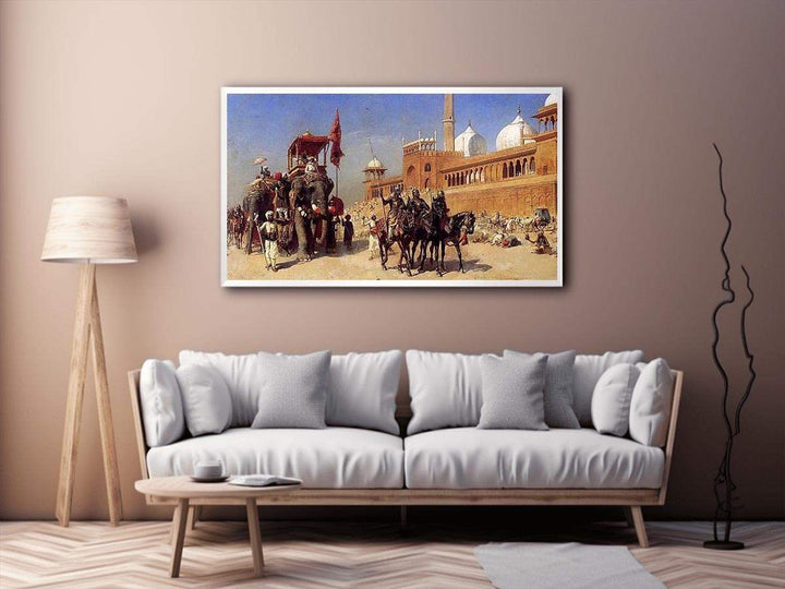 Great Mogul And His Court Returning From The Great Mosque At Delhi India  Painting