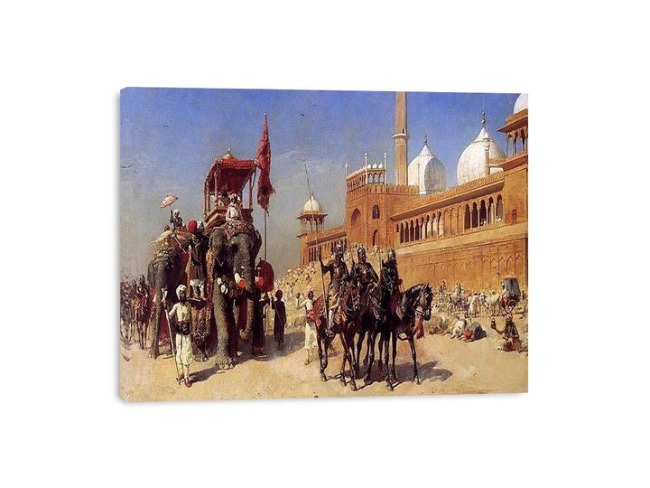 Great Mogul And His Court Returning From The Great Mosque At Delhi India  Painting