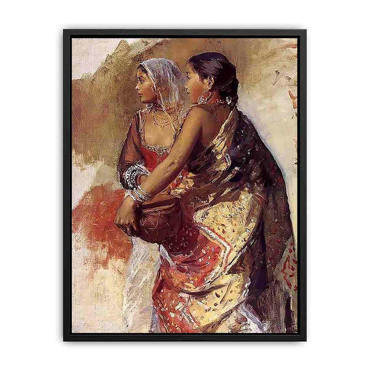 Sketch Two Nautch Girls Canvas Print