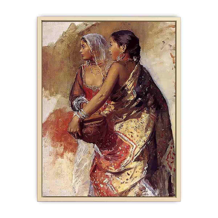 Sketch Two Nautch Girls  Art Print