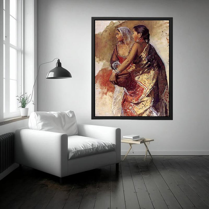 Sketch Two Nautch Girls Painting