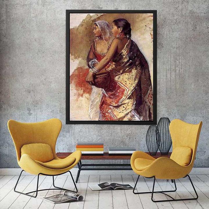 Sketch Two Nautch Girls  Painting