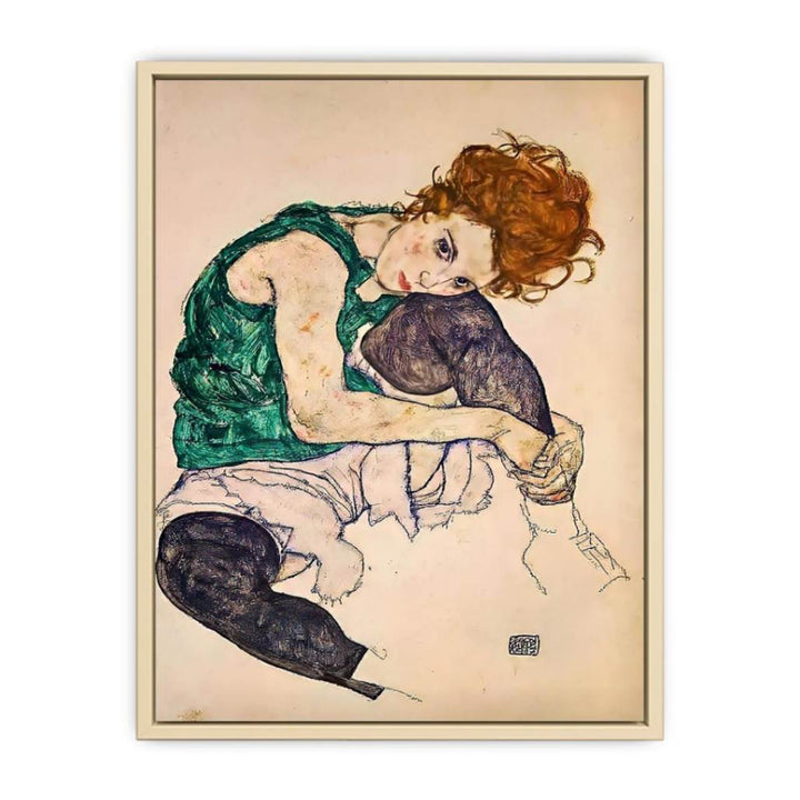 Seated Woman With Bent Knee  Art Print