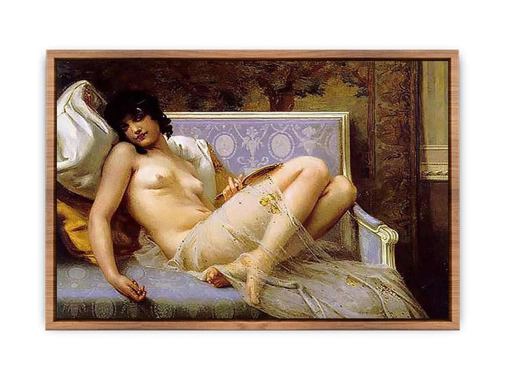 Jeune femme denudée sur canape (Young woman naked on a settee)  Poster