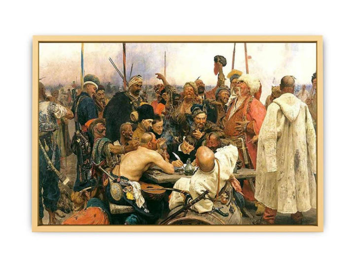 Reply of the Zaporozhian Cossacks to Sultan Mehmed IV of Turkey Streched canvas