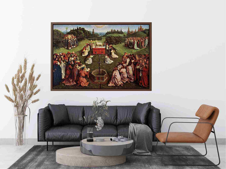 The Ghent Altarpiece- Adoration of the Lamb 1425-29 Painting