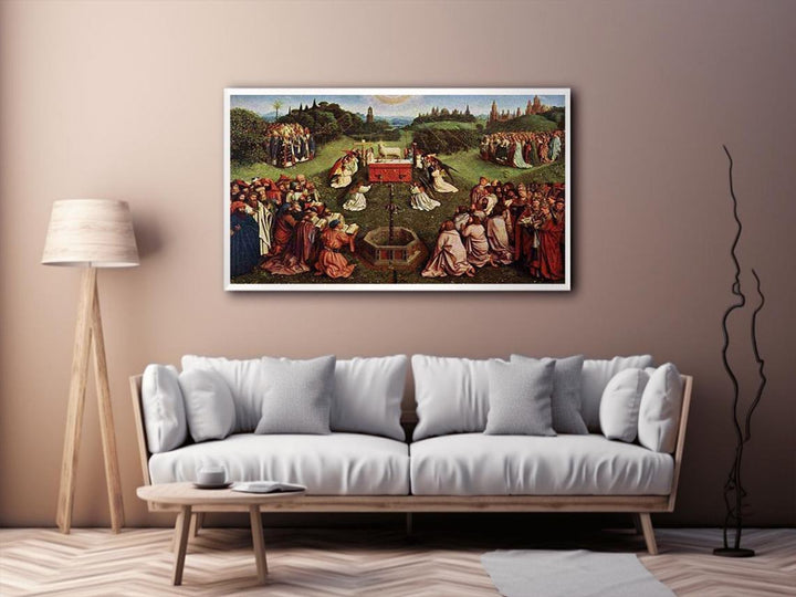 The Ghent Altarpiece- Adoration of the Lamb 1425-29  Painting