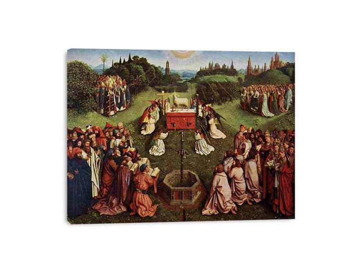 The Ghent Altarpiece- Adoration of the Lamb 1425-29  Painting