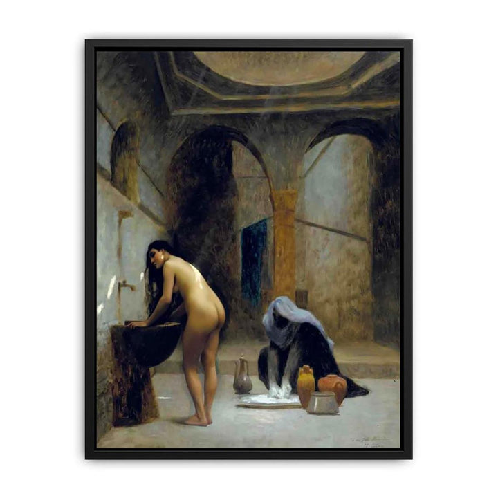 A Moorish Bath Turkish Woman Bathing Canvas Print