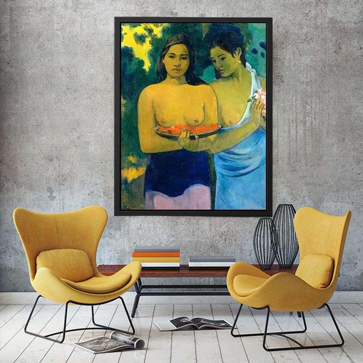 Two Tahitian Women by Paul Gauguin  Painting