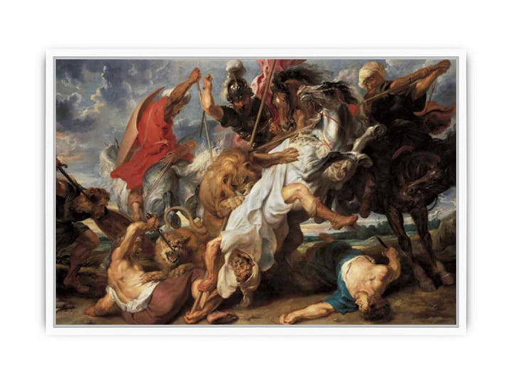 Lion Hunt c. 1621 Framed Print