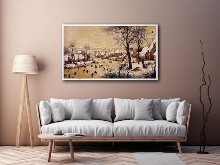 Winter Landscape with Skaters and Bird Trap 1565  Painting