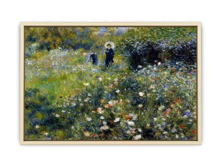Woman with a Parasol in a Garden  Art Print